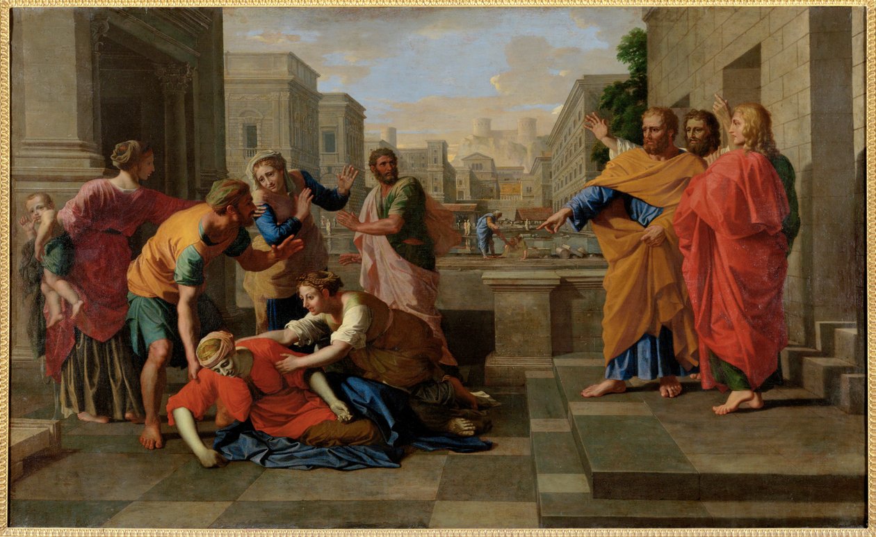 La morte di Saphire - La morte di Saphire ... da Nicolas (attr.to) Poussin