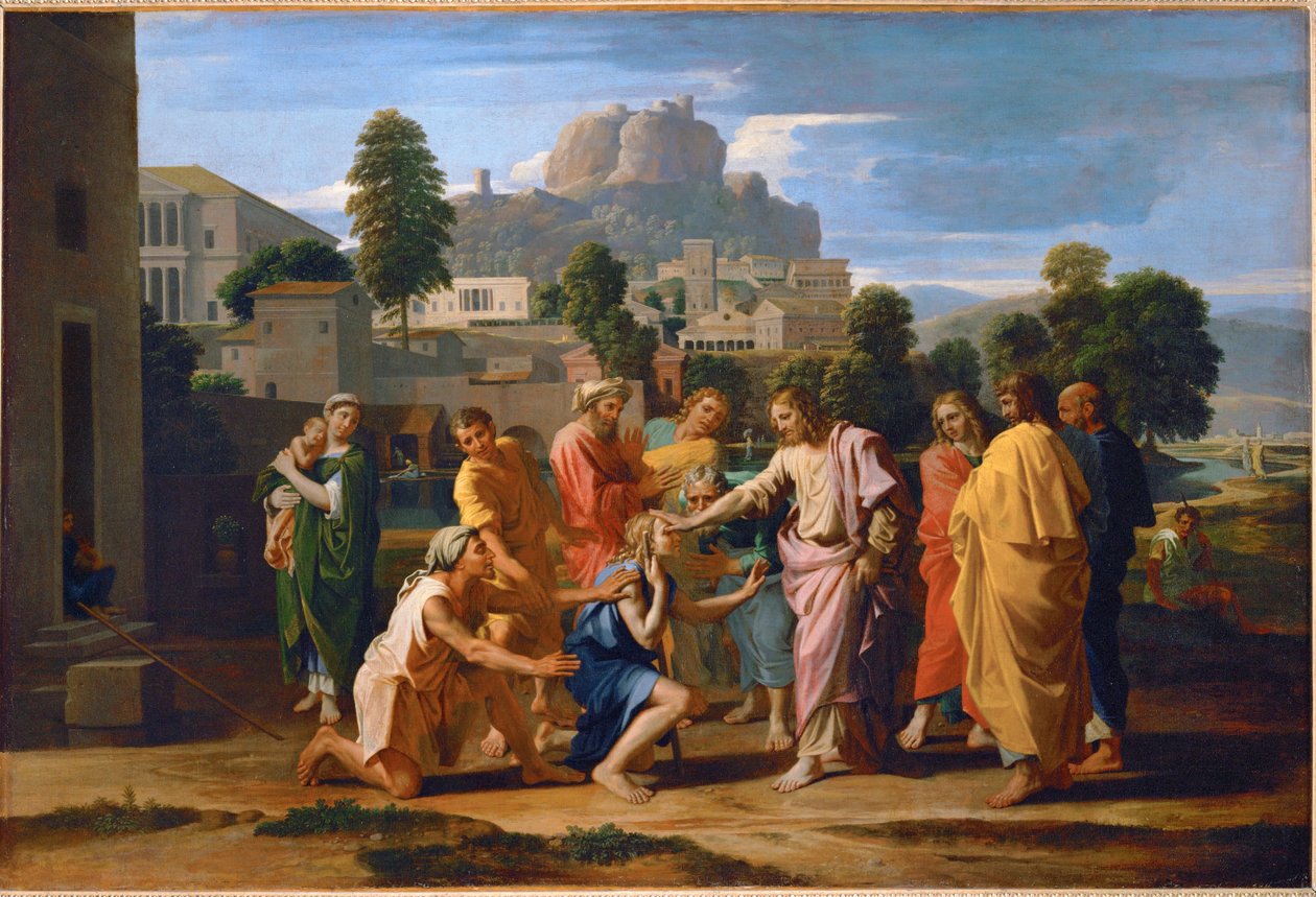I ciechi di Gerico - Gesù guarisce i ciechi di Gerico ... da Nicolas (attr.to) Poussin