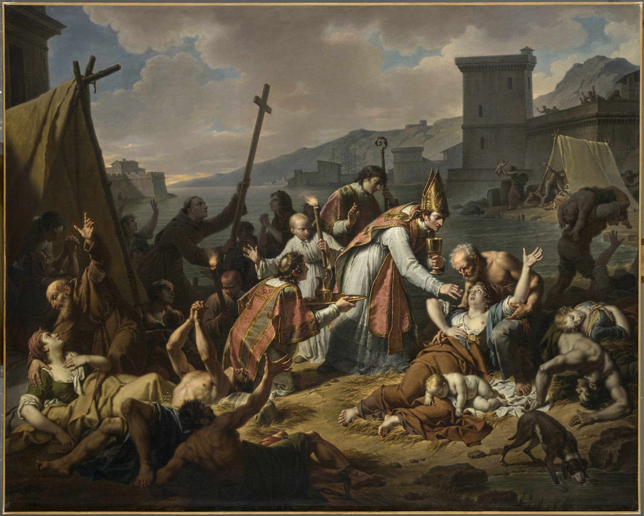 La devozione di Monsignor de Belsunce durante la peste di Marsiglia da Nicolas André Monsiaux