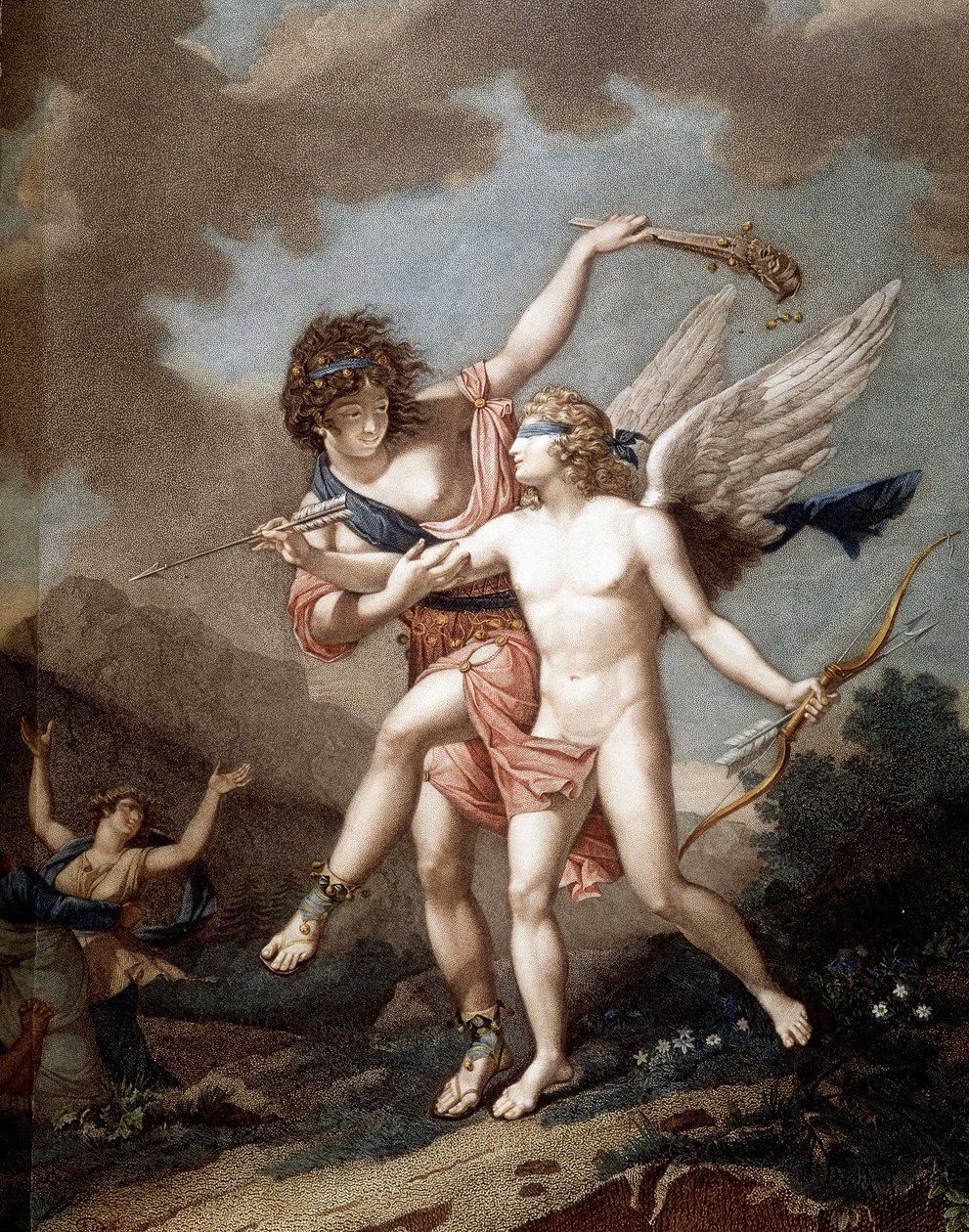 Amore guidato dalla follia da Nicolas Andre (after) Monsiau