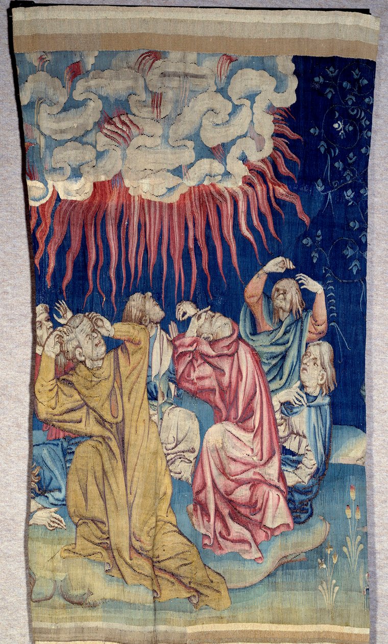 Il sipario della Rivelazione (1373-1383): il fuoco del cielo (oscurità). Arazzo di Nicolas Bataille (1330-1405) da Nicolas Bataille