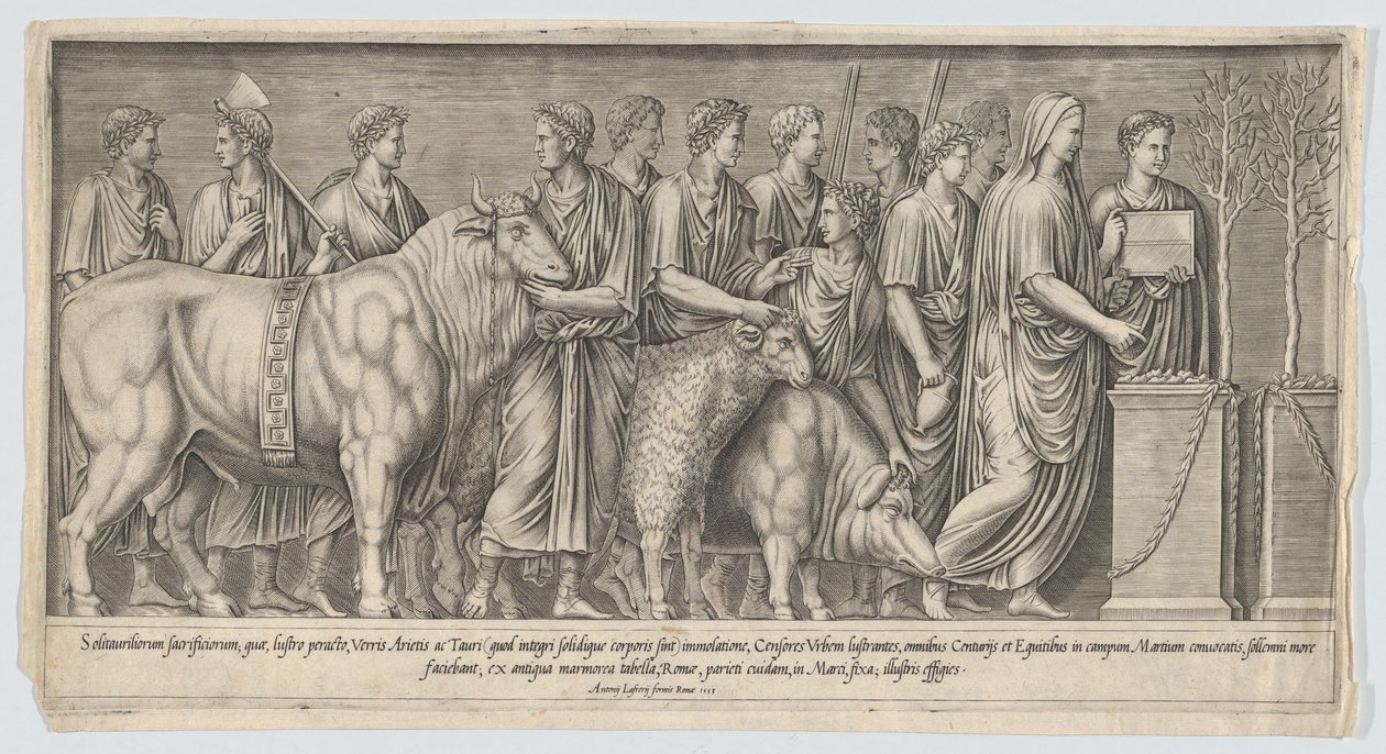 Sacrificio pagano, dopo un bassorilievo antico, 1553 da Nicolas Beatrizet
