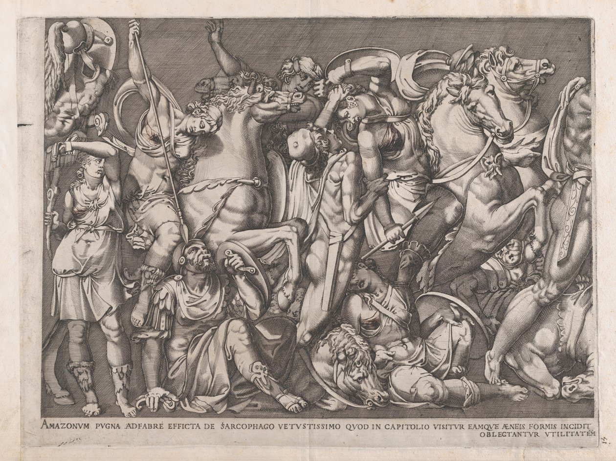 Speculum Romanae Magnificentiae: Battaglia delle Amazzoni, 1559 da Nicolas Beatrizet