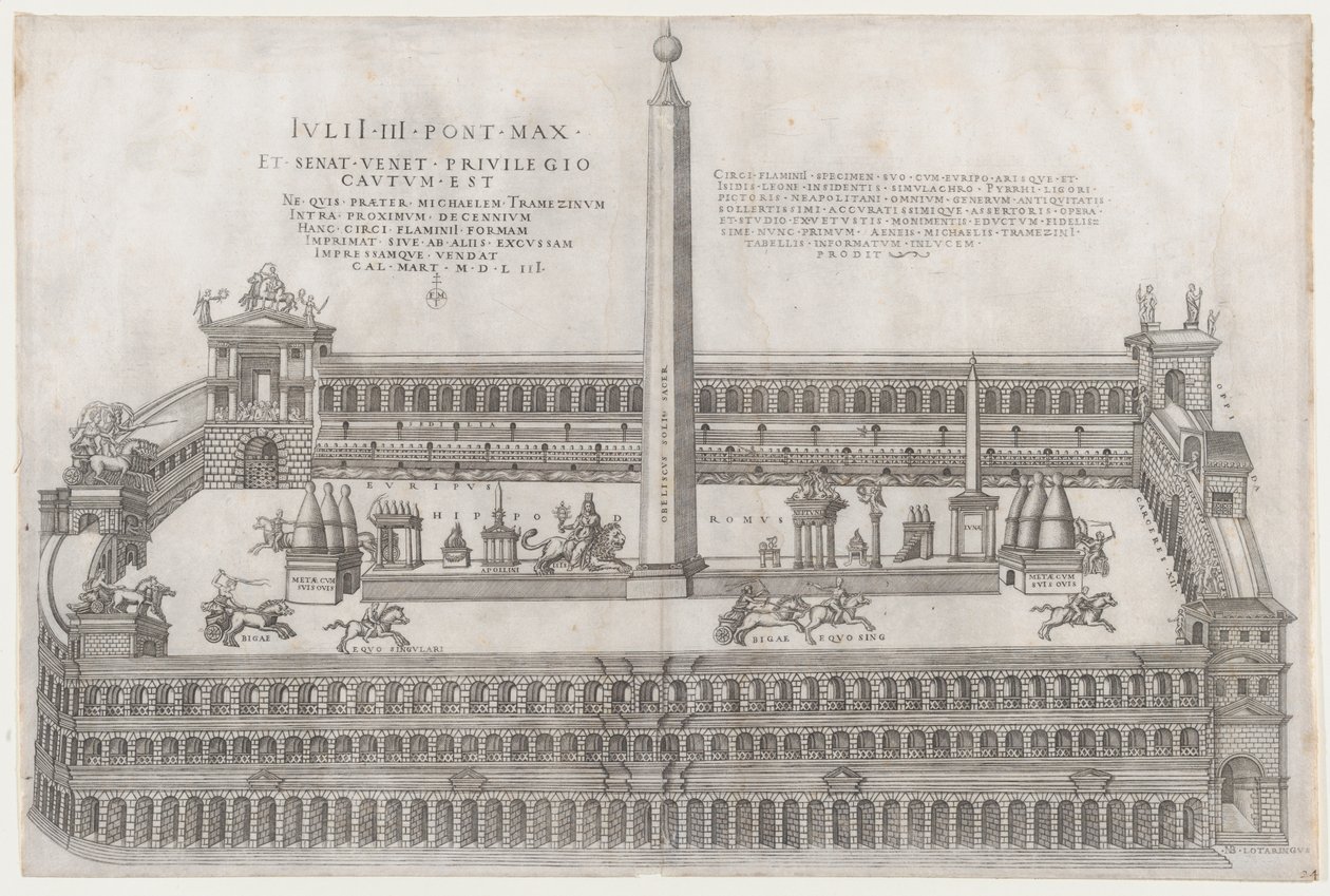 Speculum Romanae Magnificentiae: Circo Flaminio, 1553 da Nicolas Beatrizet