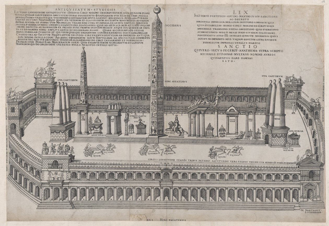 Speculum Romanae Magnificentiae: Circo Massimo, 1553 da Nicolas Beatrizet