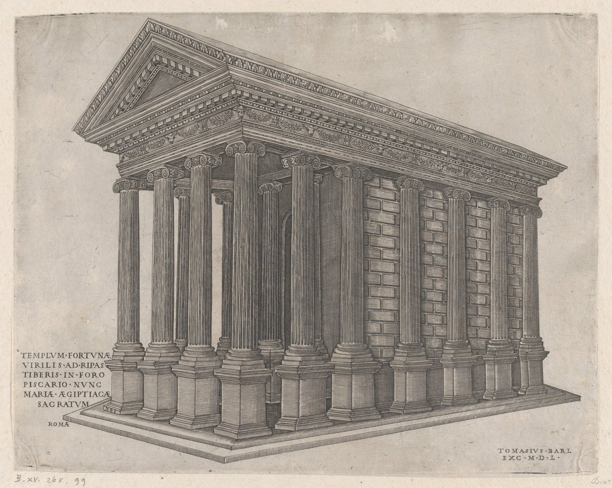 Tempio della Fortuna, Roma da Nicolas Beatrizet