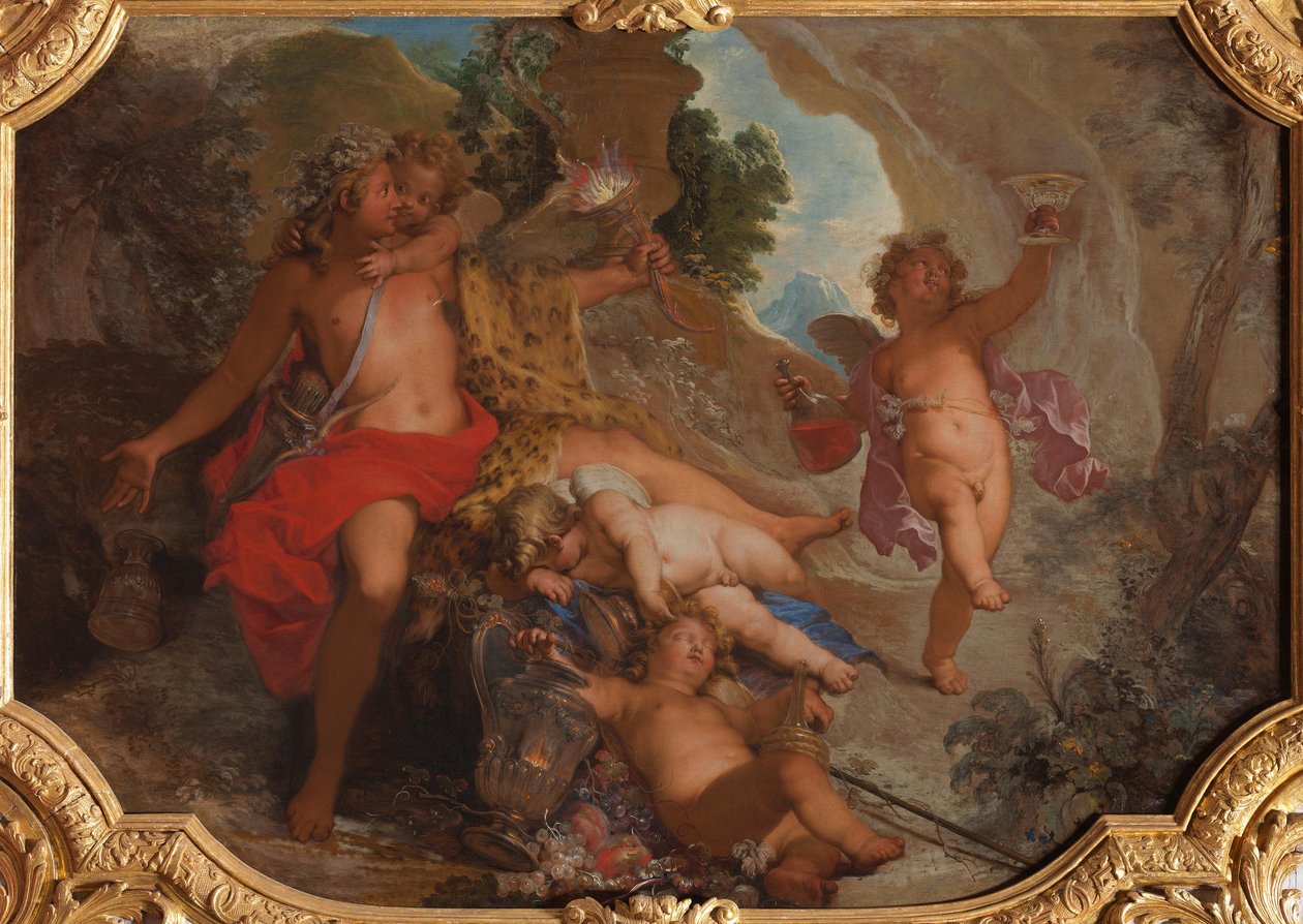 Bacchus mit vier Putten da Nicolas Bertin
