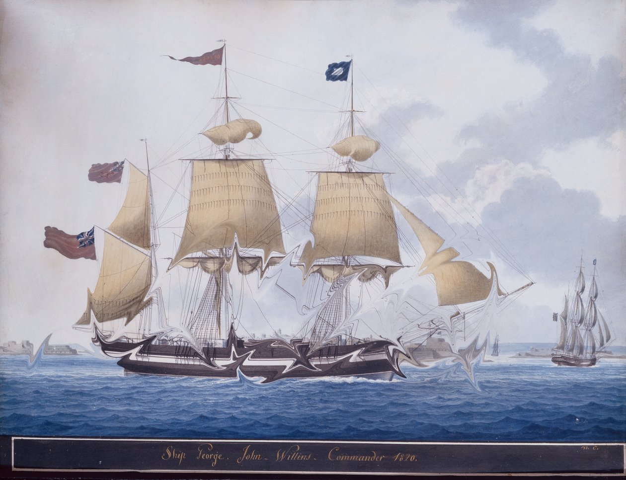 Il tre alberi George al largo del porto di Valetta, Malta da Nicolas Cammillieri of Malta
