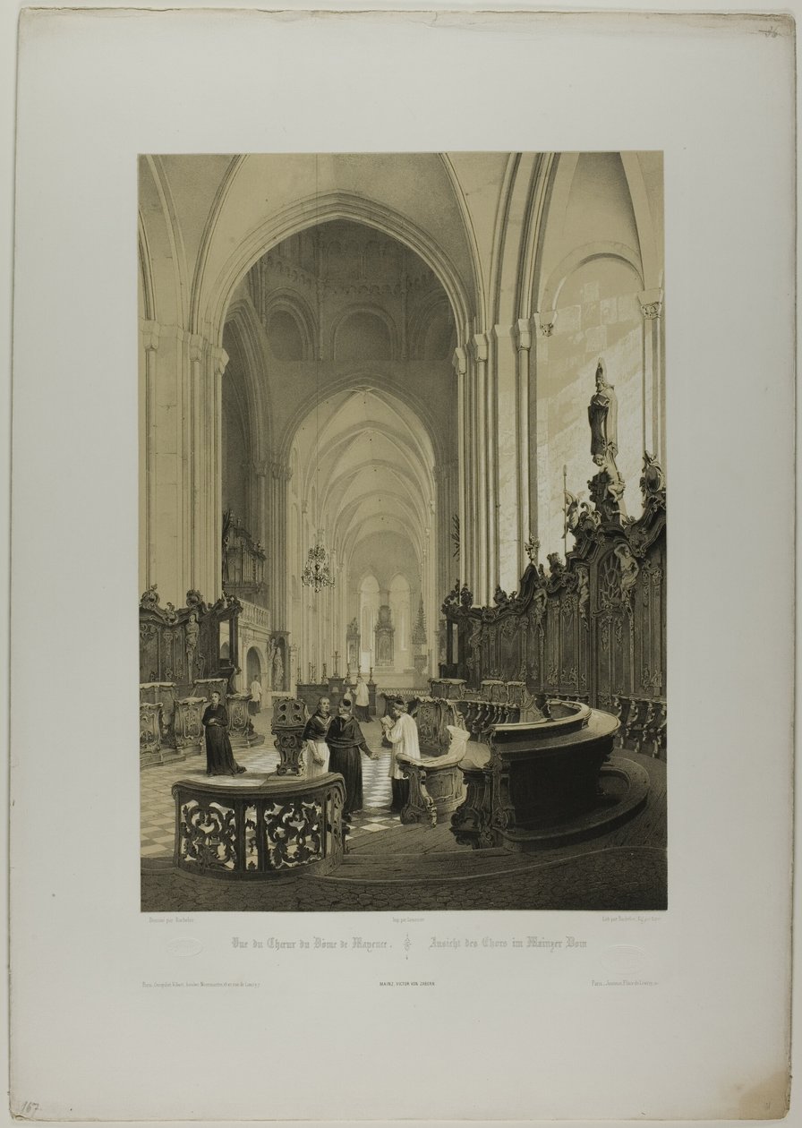 Veduta del coro della Cattedrale di Magonza, quarta lastra da Allemande da Nicolas Chapuy