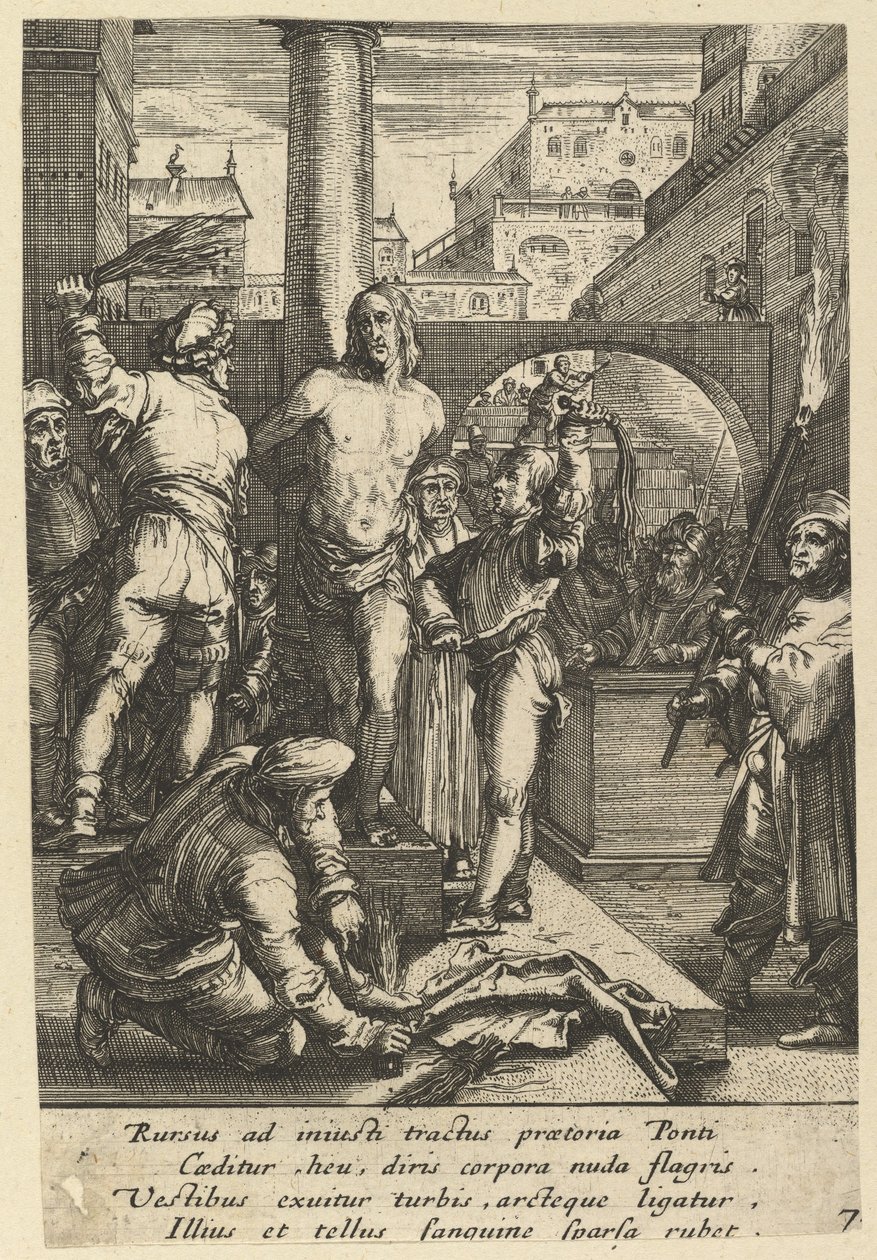 La flagellazione di Cristo, dalla Passione di Cristo da Nicolas Cochin