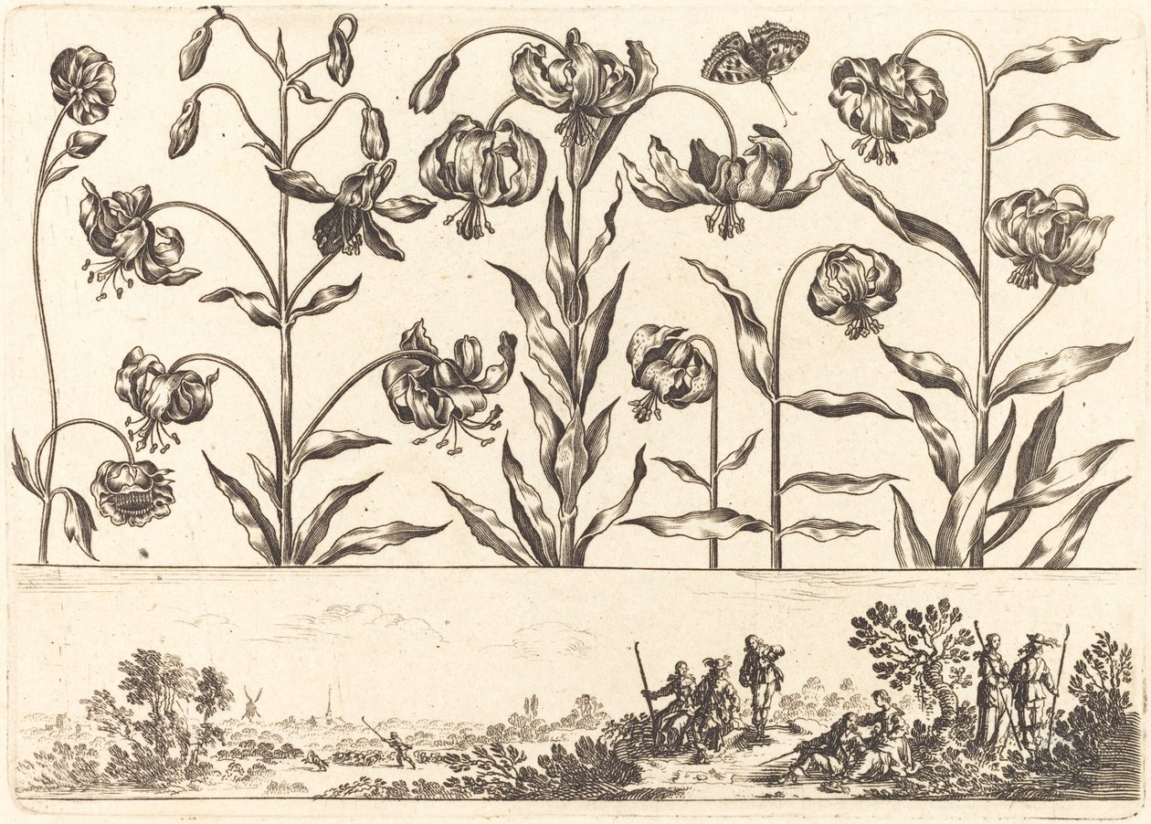 Stampa di Fiori n.5 da Nicolas Cochin after Balthasar Moncornet