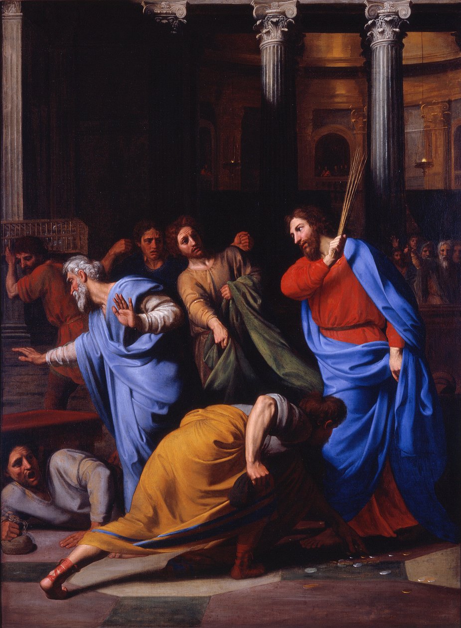 Cristo scaccia i cambiavalute dal Tempio da Nicolas Colombel