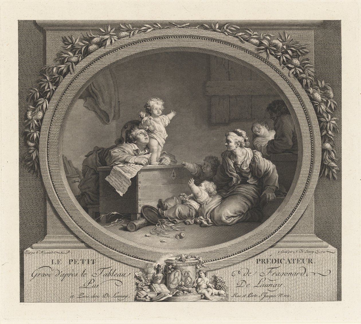 Il piccolo predicatore da Nicolas Delaunay after Jean Honoré Fragonard