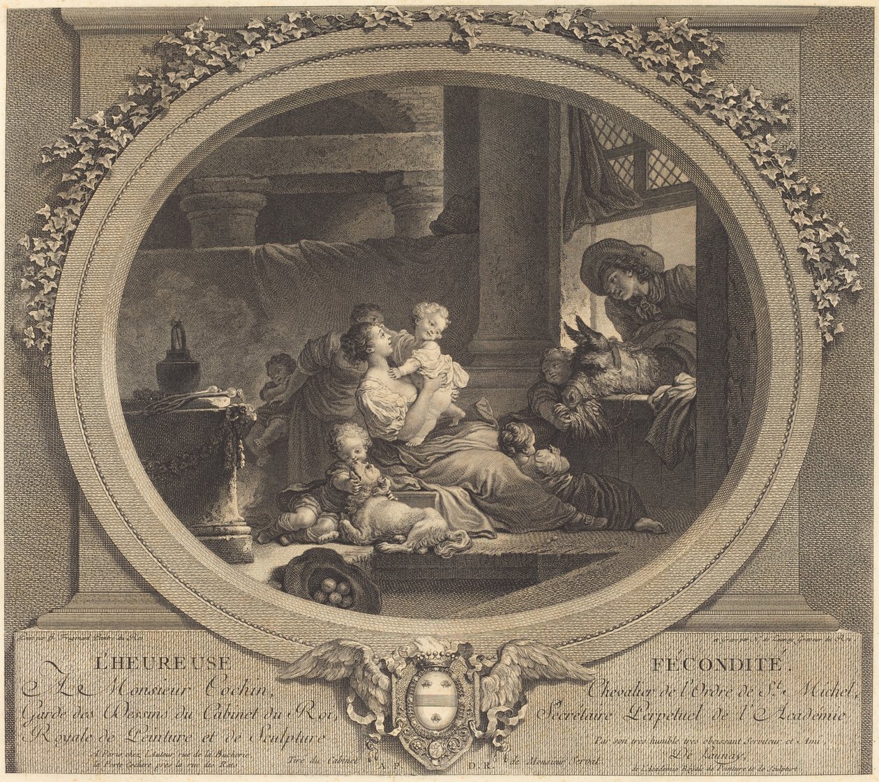 La felice fecondità da Nicolas Delaunay after Jean Honoré Fragonard
