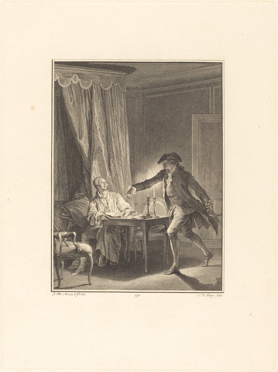 Ah! Giovane uomo al tuo benefattore da Nicolas Delaunay after Jean Michel Moreau