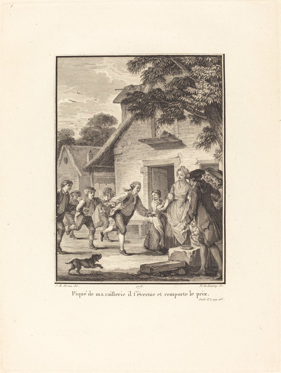 Punto dalla mia derisione, si sforza e vince il premio da Nicolas Delaunay after Jean Michel Moreau