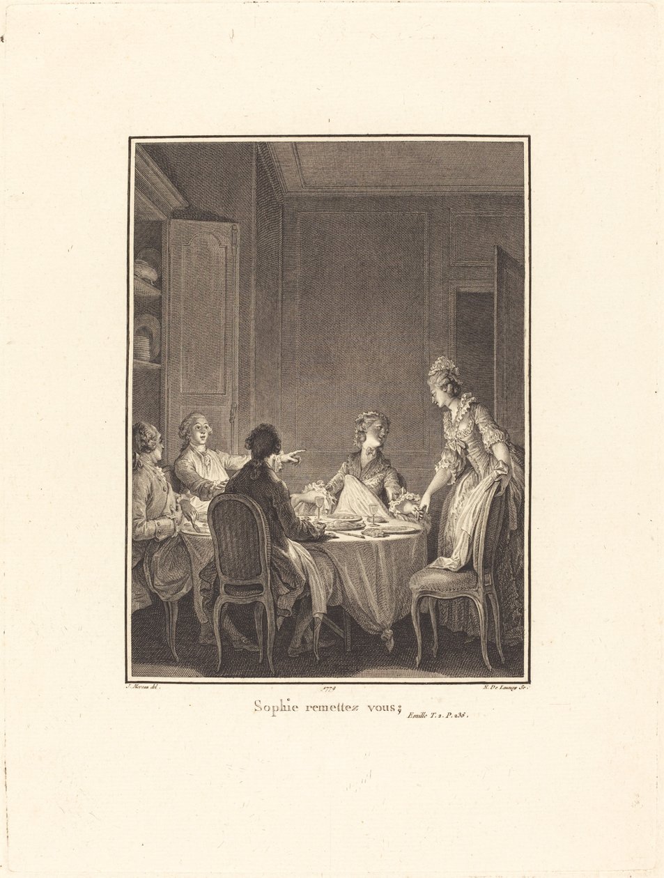 Sophie rimettiti da Nicolas Delaunay after Jean Michel Moreau