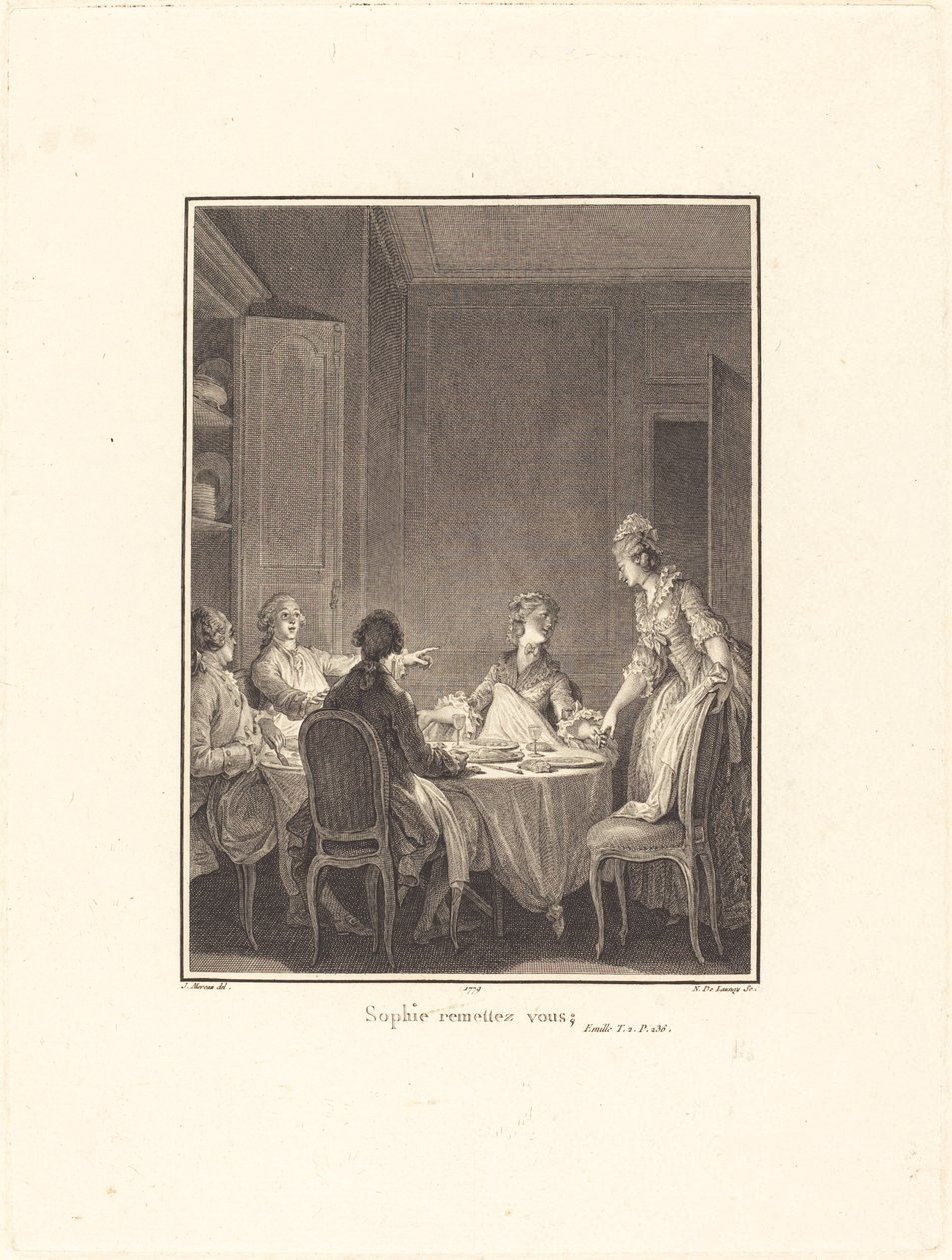 Sophie rimettiti da Nicolas Delaunay after Jean Michel Moreau