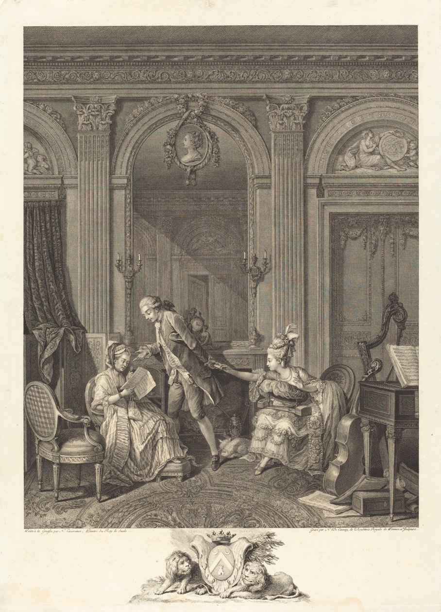 Il Biglietto Dolce da Nicolas Delaunay after Nicolas Lavreince