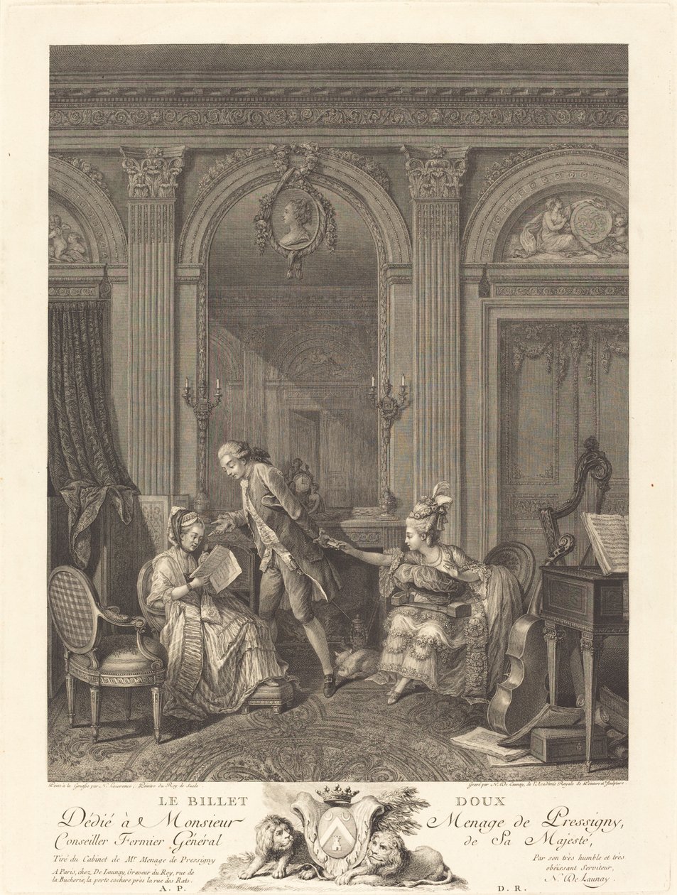 Il Biglietto Dolce da Nicolas Delaunay after Nicolas Lavreince