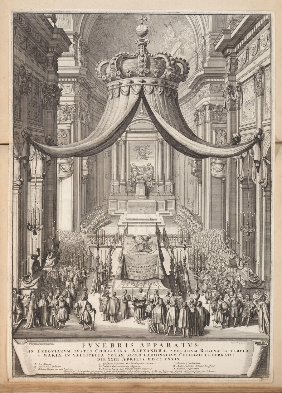 Funerale di Cristina, regina di Svezia (Funebris apparatus) da Nicolas Dorigny