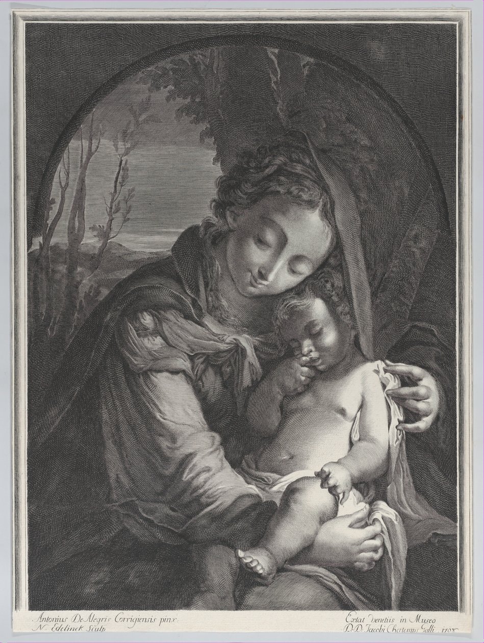 Vergine con il Bambino dormiente, 1708 da Nicolas Etienne Edelinck