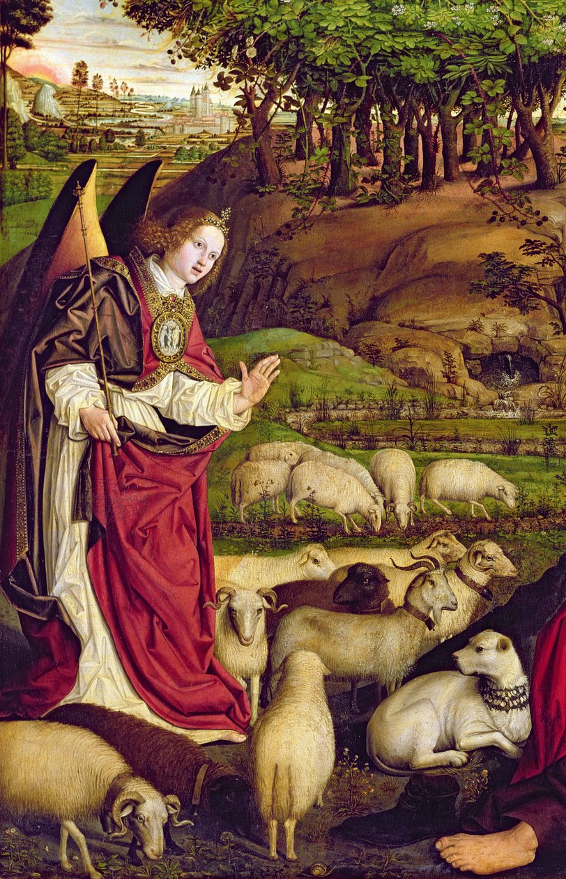 Il trittico di Mosè e il roveto ardente, c.1476 (dettaglio) da Nicolas Froment