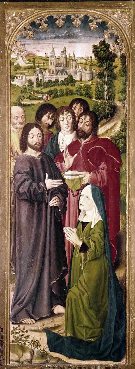 La resurrezione di Lazzaro: Marta davanti a Cristo (dettaglio del pannello sinistro) da Nicolas Froment