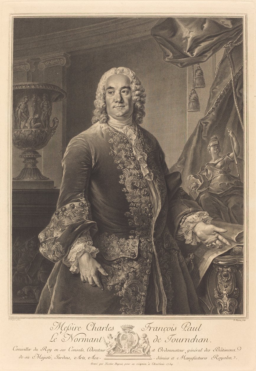 Charles Francois Paul Le Normant de Tournehem da Nicolas Gabriel Dupuis after Louis Tocqué