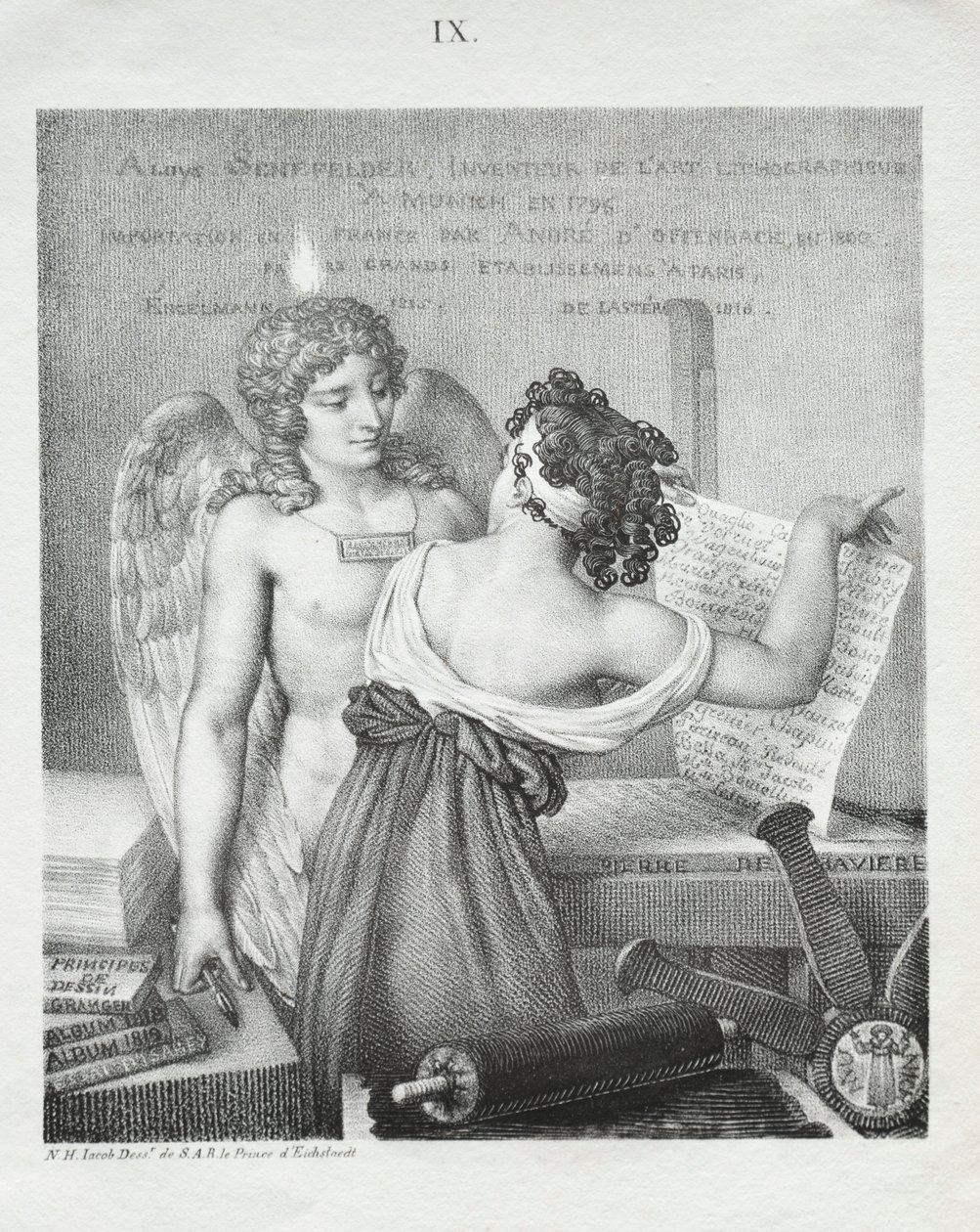 Il Genio della Litografia, 1819 da Nicolas Henri Jacob