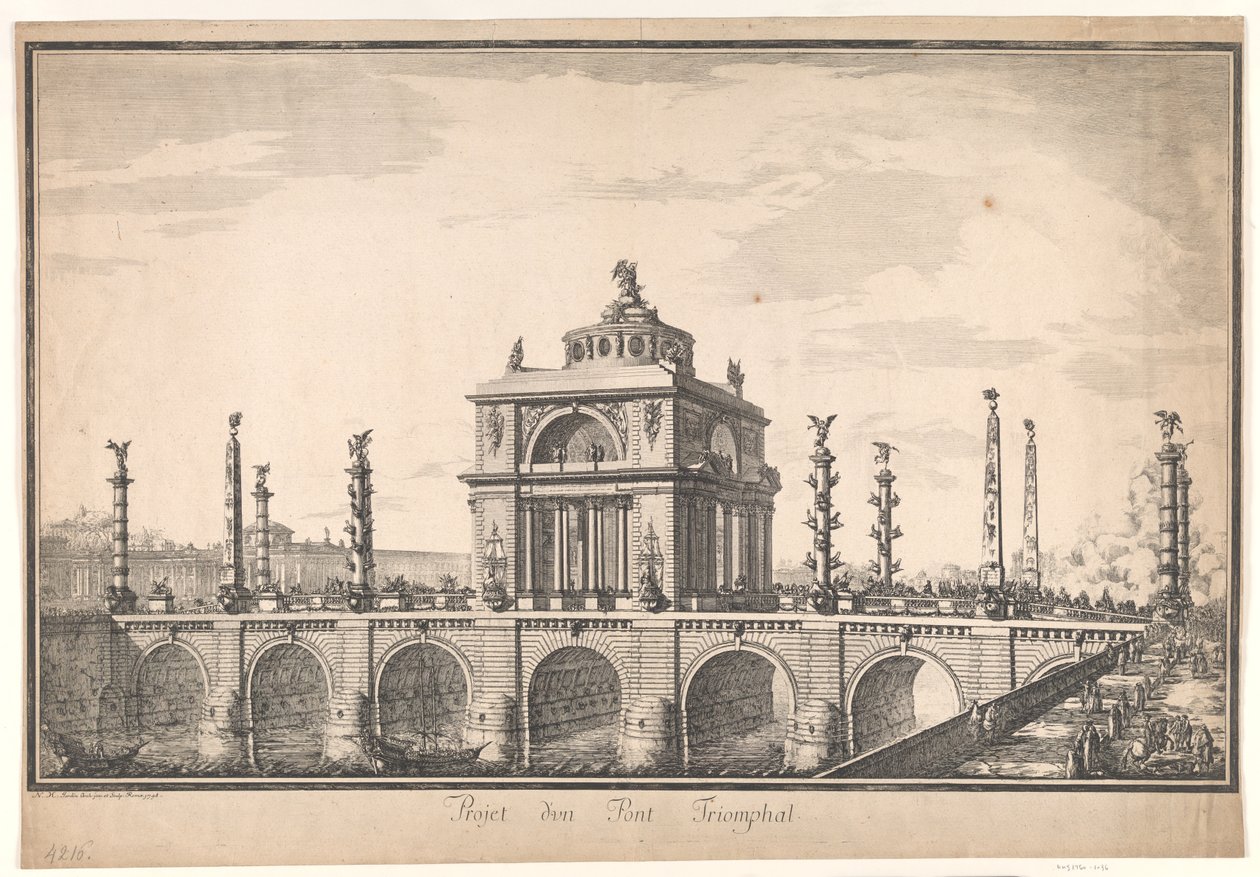 Progetto di un ponte trionfale da Nicolas Henri Jardin
