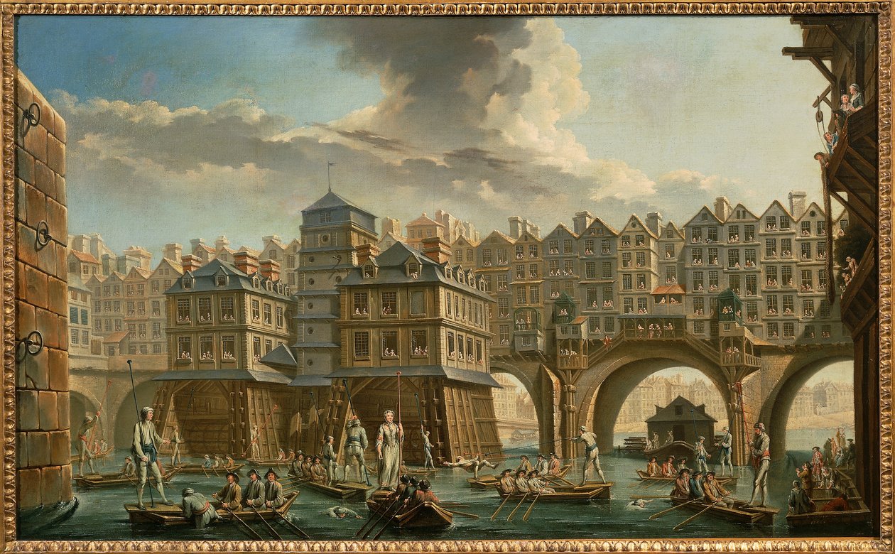 Parigi, giostra dei barcaioli tra Pont Notre-Dame e Pont au Change da Nicolas and Jean Baptiste Raguenet