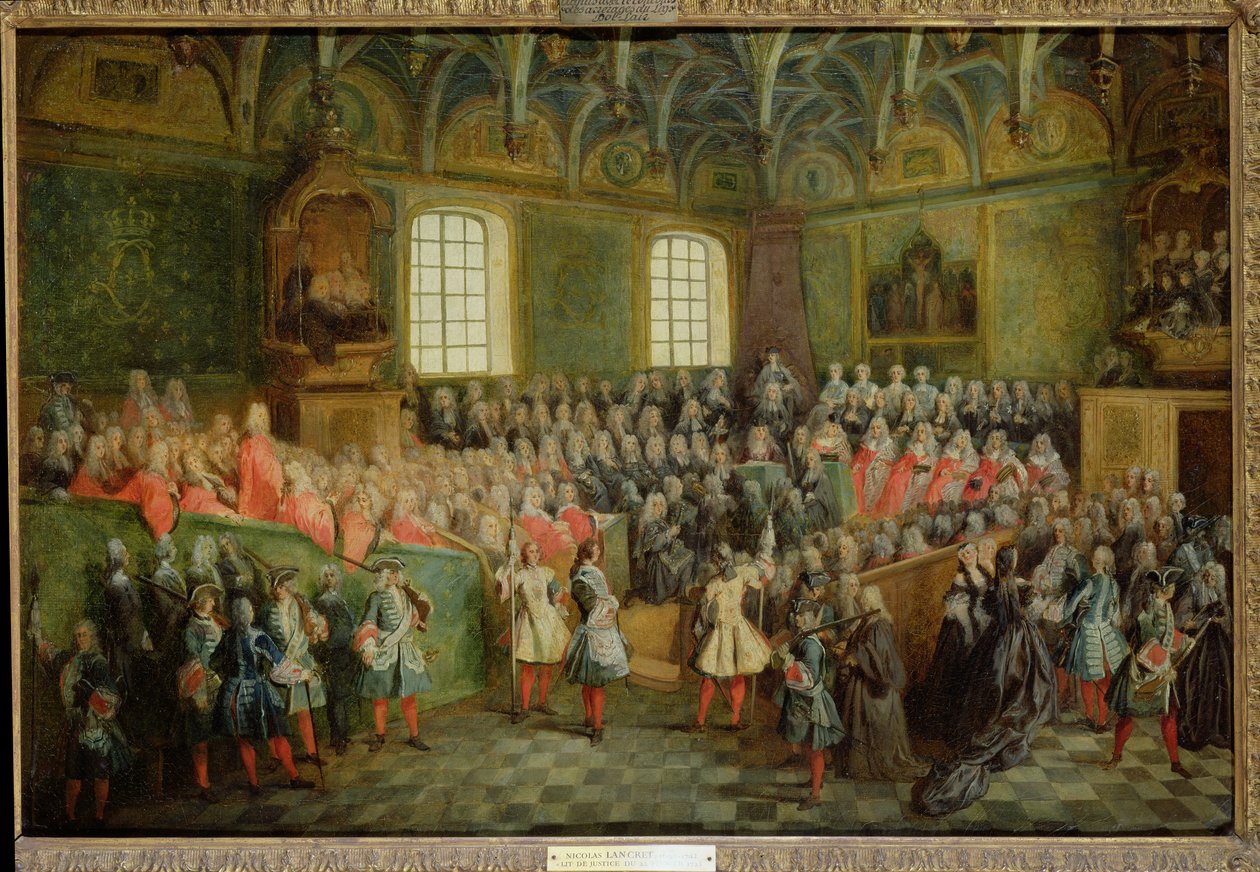 Letto di giustizia tenuto nel Parlamento alla maggioranza di Luigi XV (1710-74), 22 febbraio 1723 da Nicolas Lancret