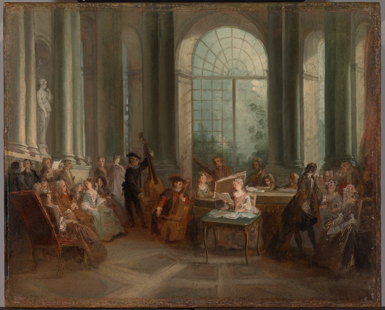 Concerto nella sala ovale del castello di Pierre Crozat a Montmorency da Nicolas Lancret