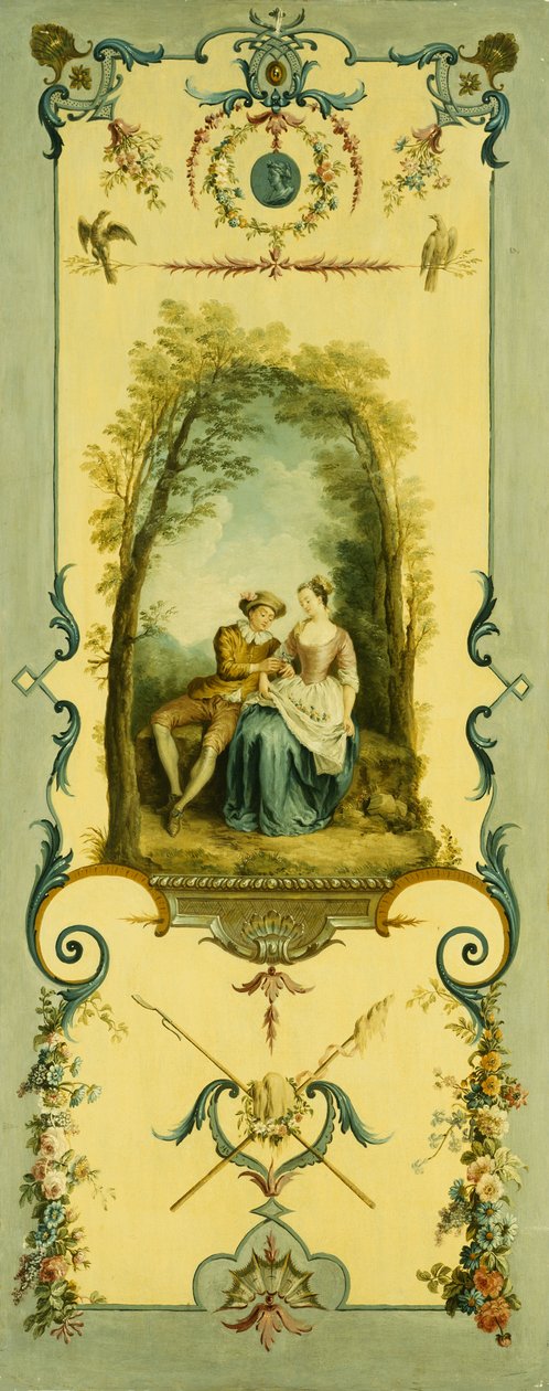 Tre pannelli decorativi con allegorie di inverno, estate e autunno da Nicolas Lancret
