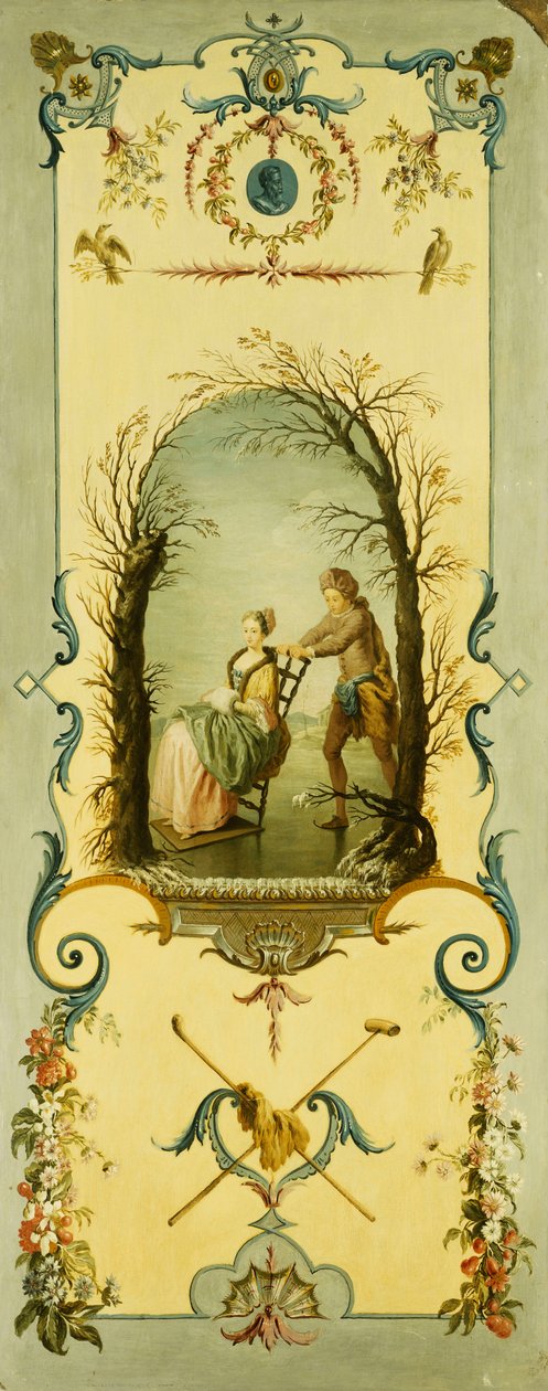 Tre pannelli decorativi con allegorie dell