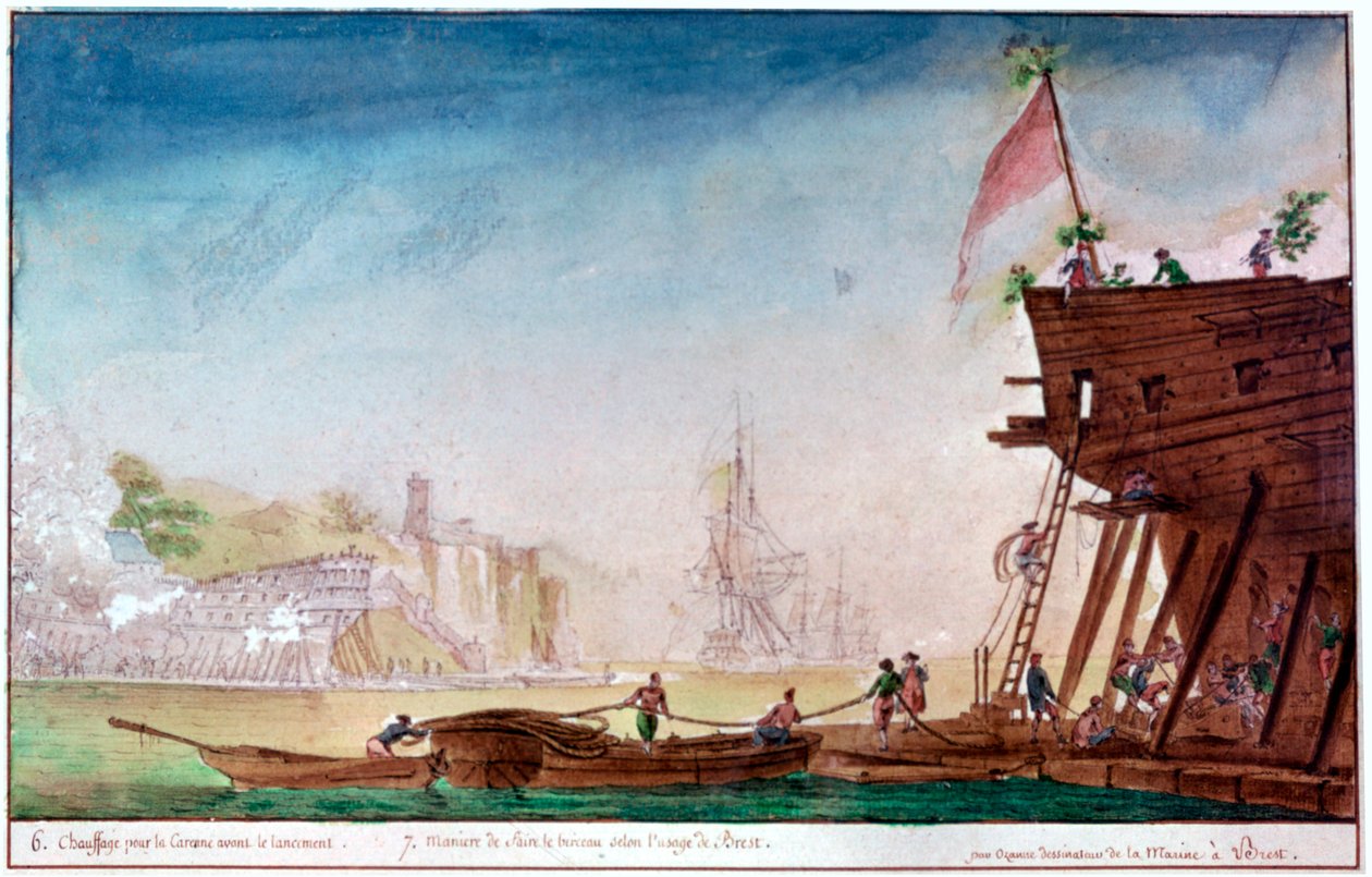 La Marina di Brest, c1750-1810 da Nicolas Marie Ozanne
