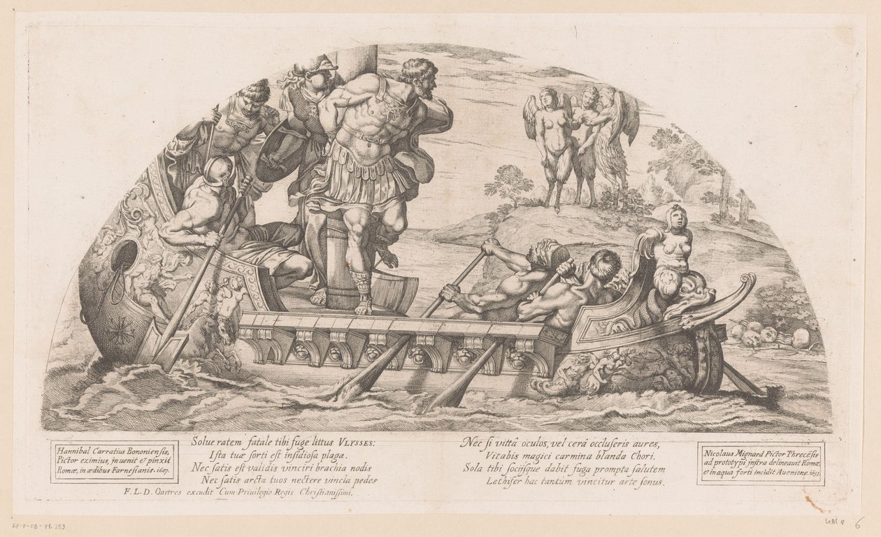 Ulisse sfida i canti delle Sirene da Nicolas Mignard