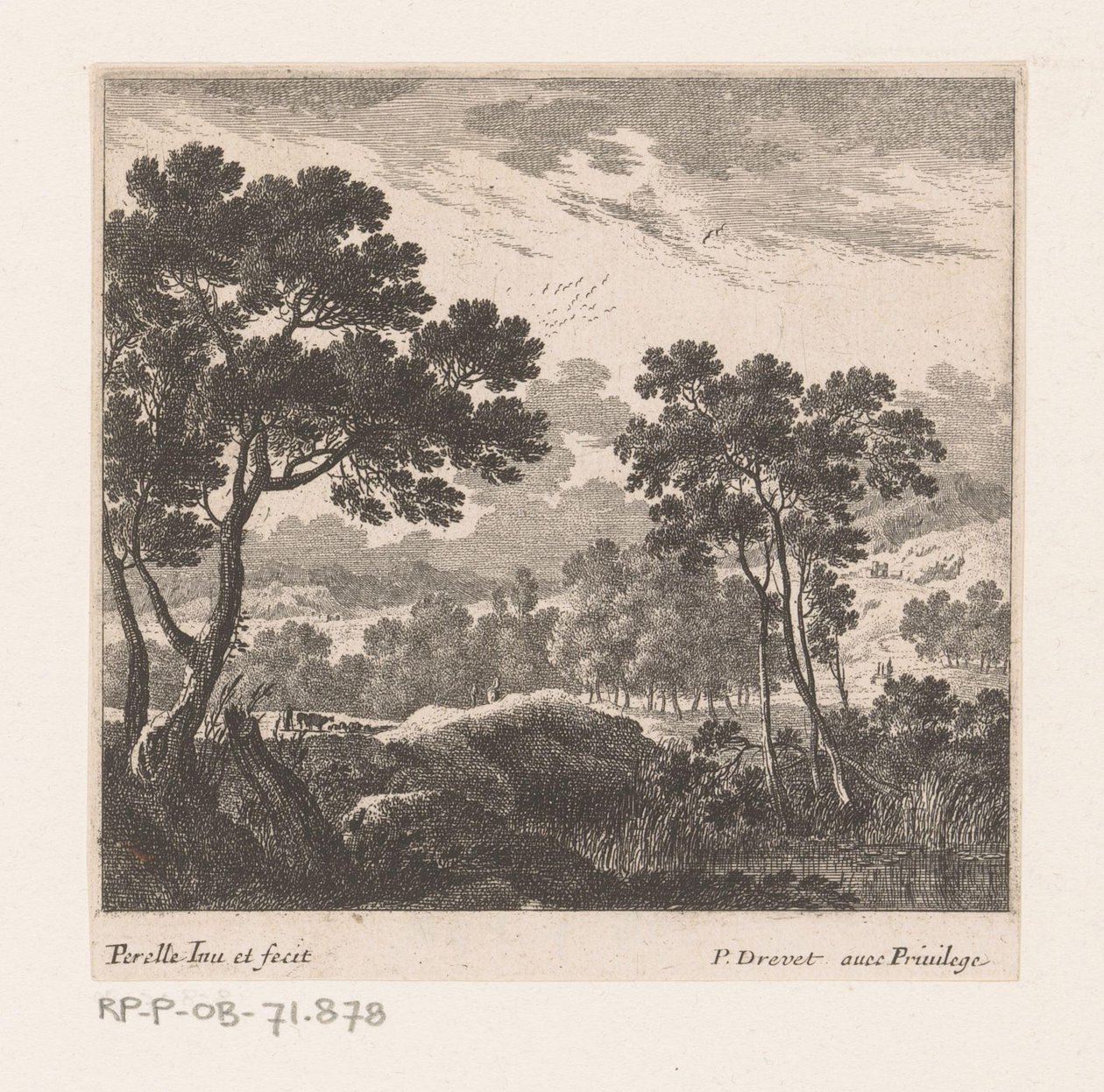 Paesaggio con alberi e lago da Nicolas Perelle