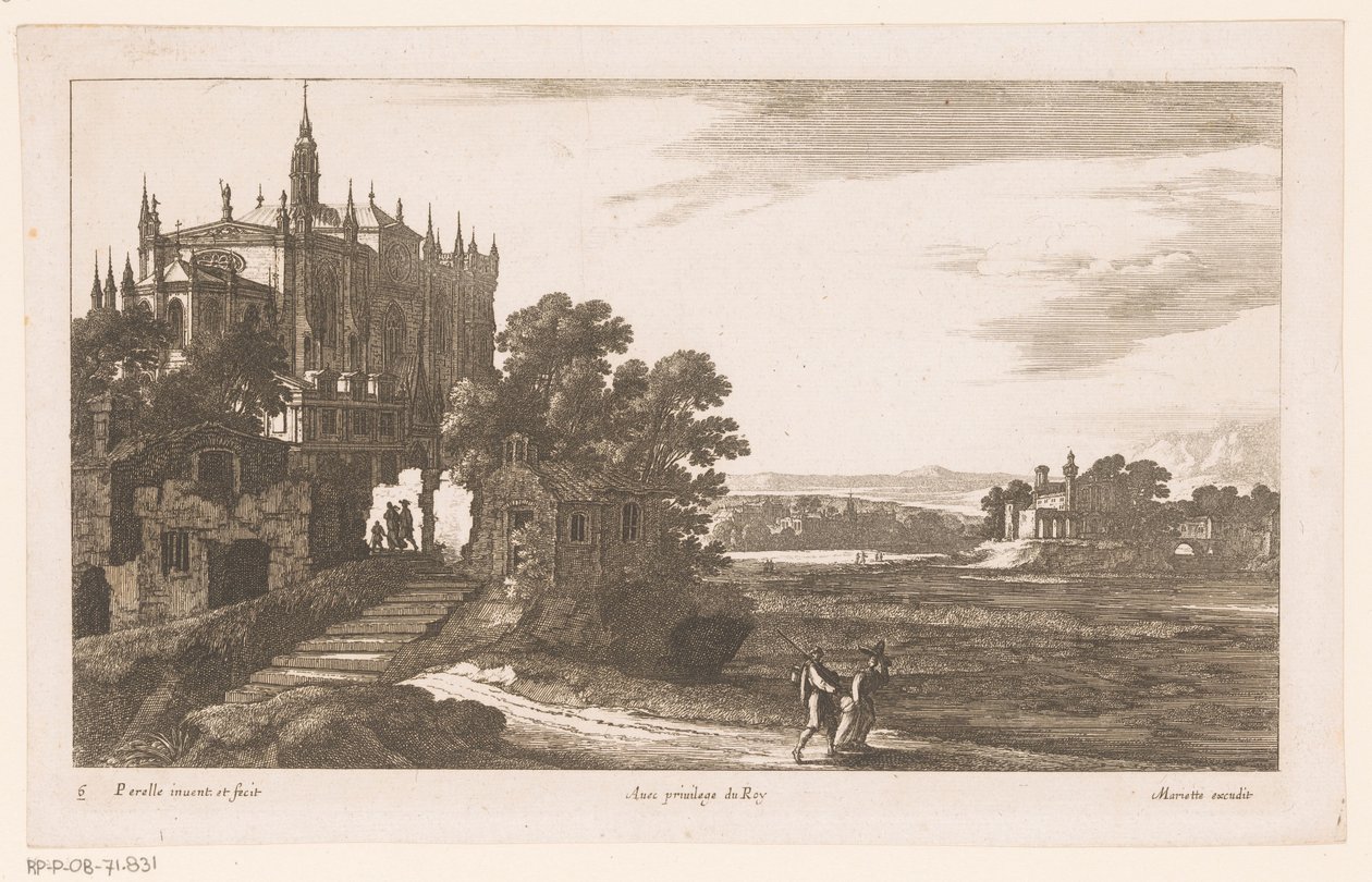 Paesaggio con cattedrale da Nicolas Perelle