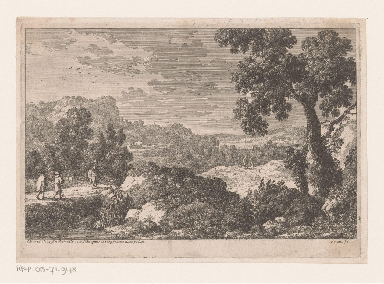 Paesaggio con viaggiatori da Nicolas Perelle