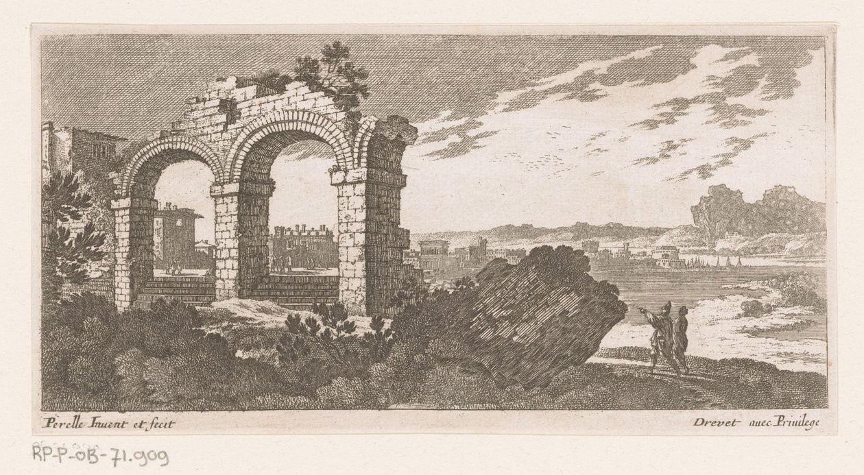 Paesaggio con rovina con due archi da Nicolas Perelle