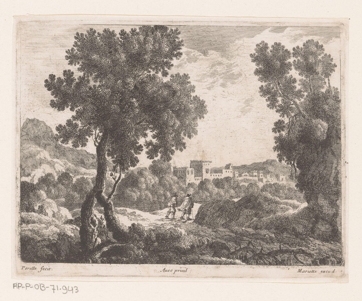 Paesaggio con due passeggiatori da Nicolas Perelle