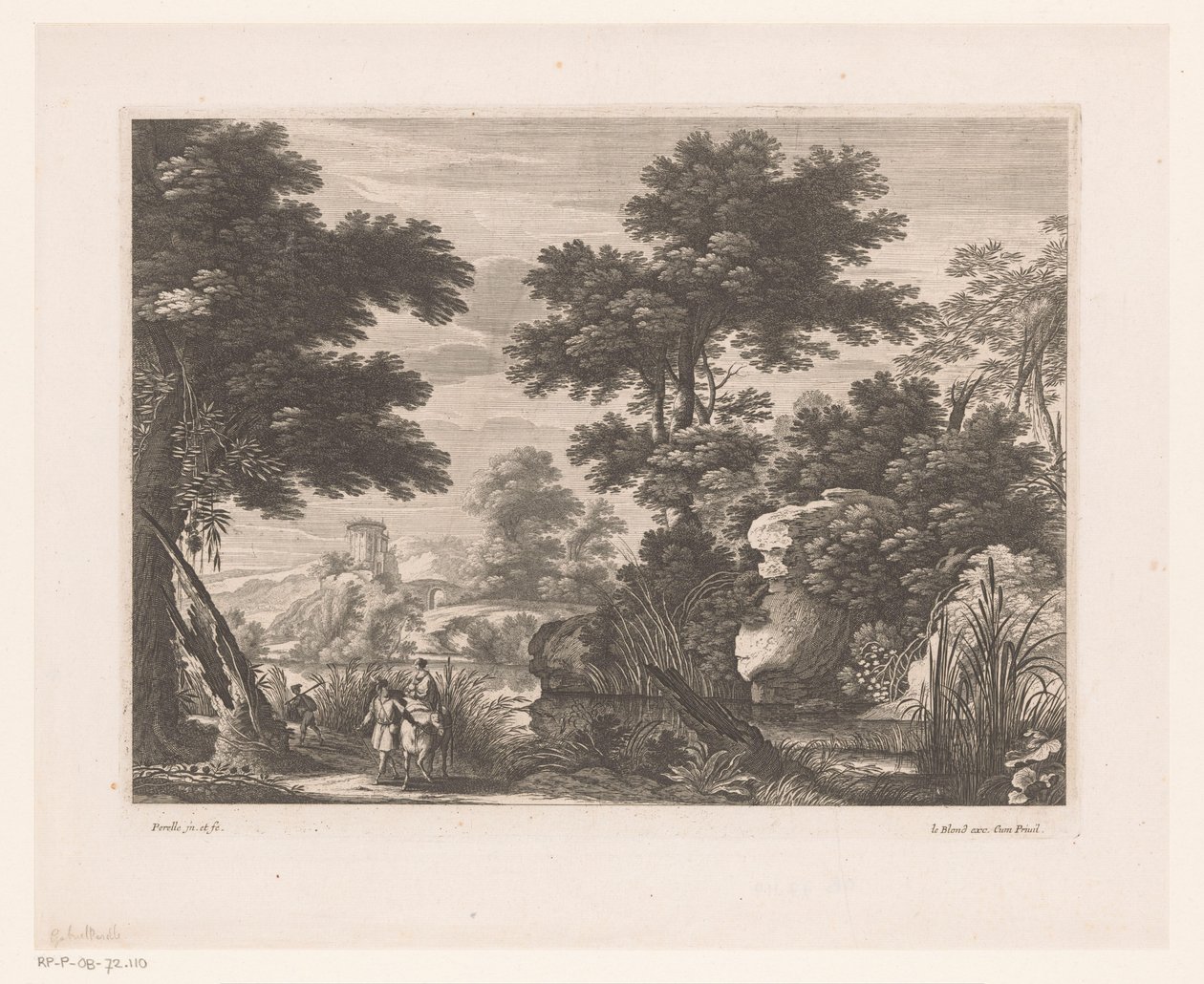 Paesaggio fluviale con fuga in Egitto da Nicolas Perelle