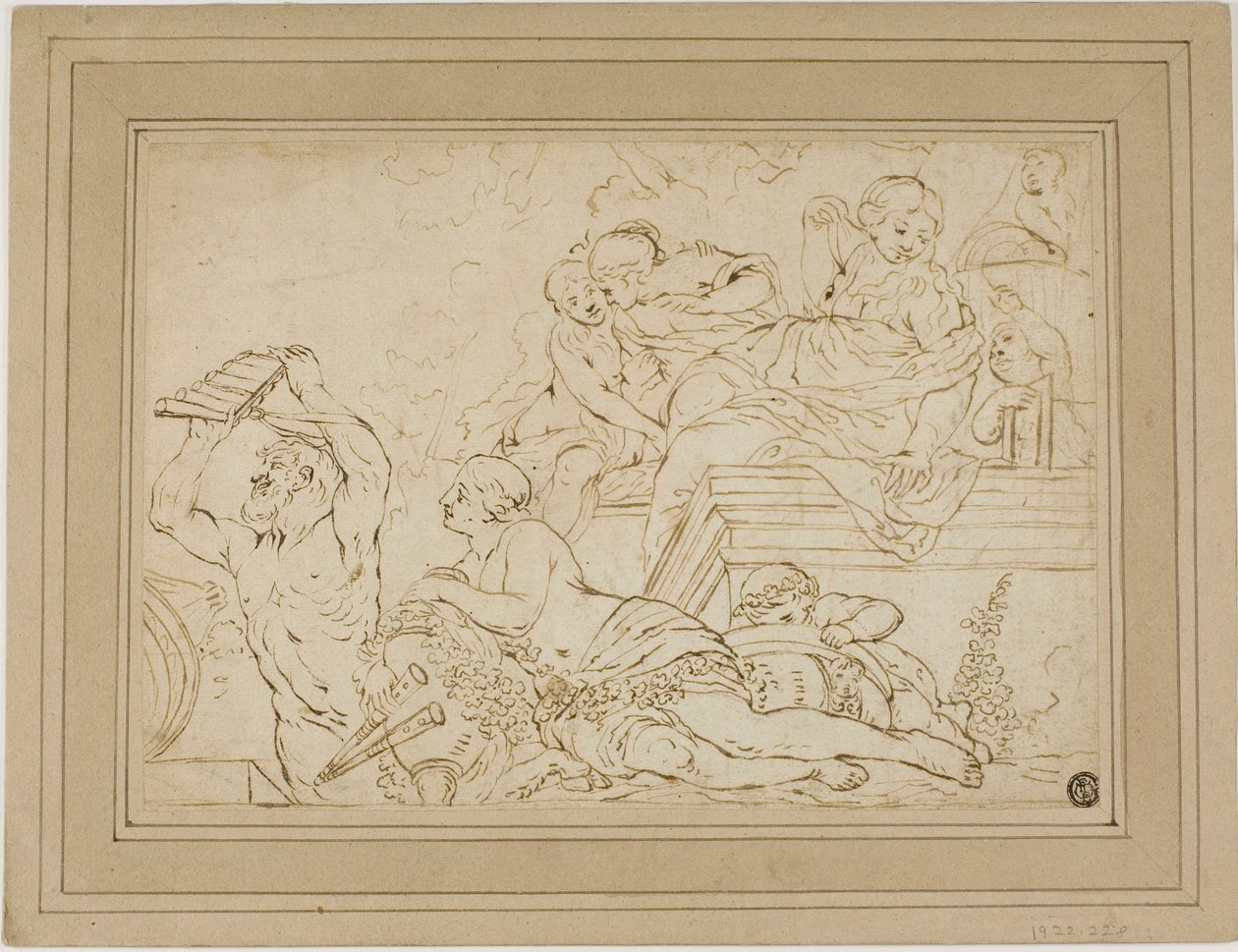 Scena con ninfe e satiro da Nicolas Pierre Loir