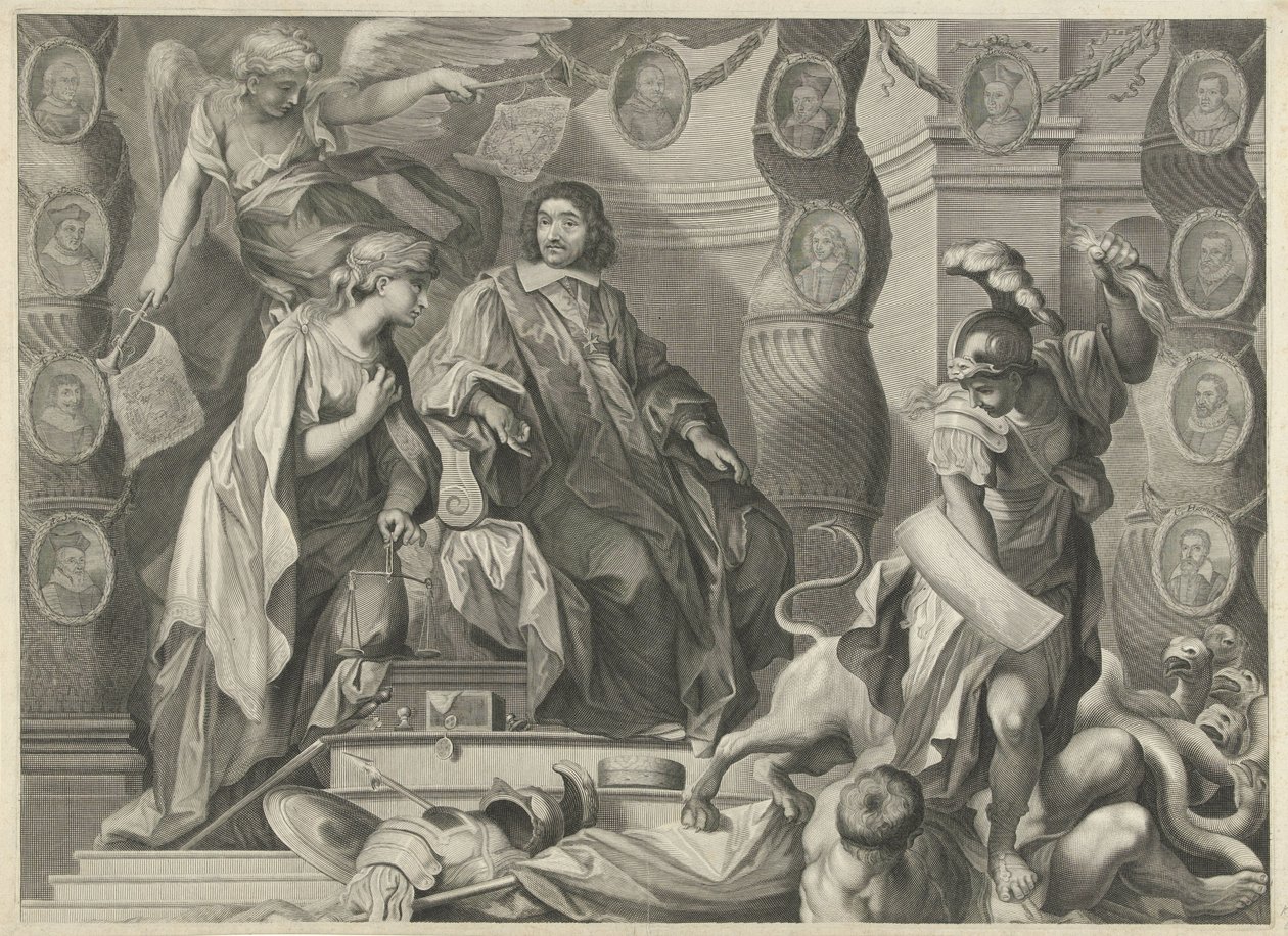 Stampa promozionale di Aegidius Le Maistre (1663), parte superiore da Nicolas Pitau (I)