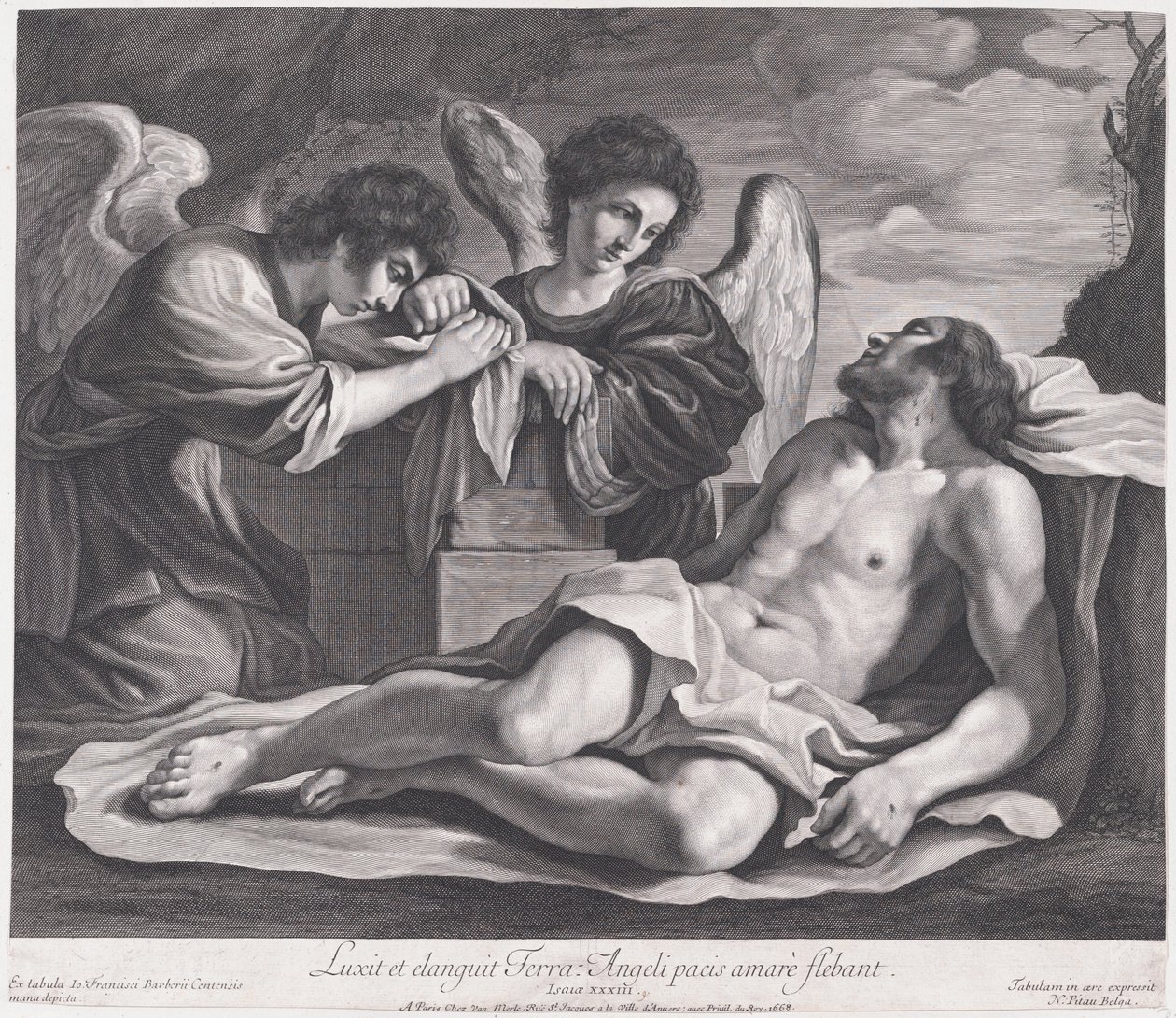 Angeli in lutto sul Cristo morto da Nicolas Pitau