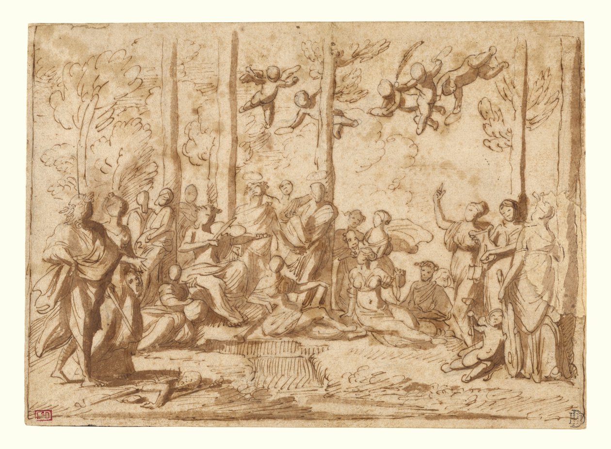 Apollo e le Muse sul Monte Parnaso da Nicolas Poussin