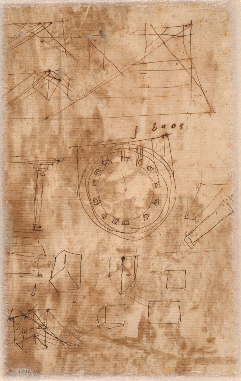 Schizzi architettonici (verso) da Nicolas Poussin
