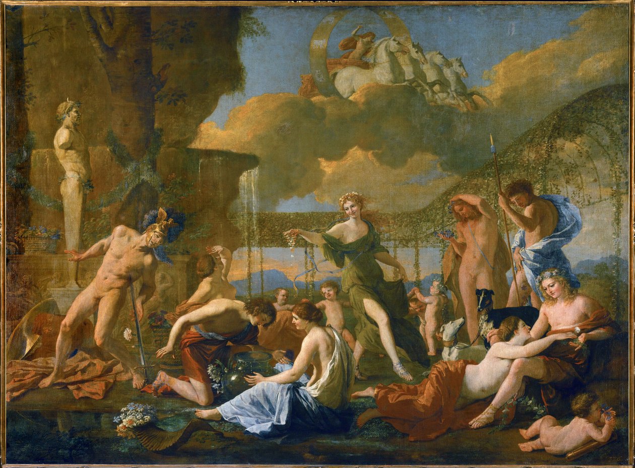 Il regno di Flora (dipinto su tela) da Nicolas Poussin